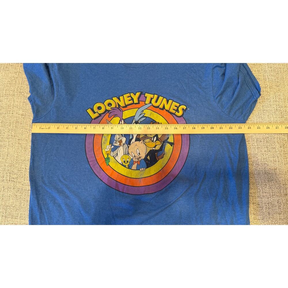 Looney Tunes Graphic T-Shirt Blue Short Sleeve Crew Neck Characters Adult XL - Picture 4 of 7